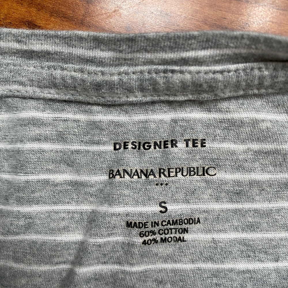 Banana Republic Women's Gray White Stripe Tie Front T-Shirt Size Small Casual - Picture 10 of 14